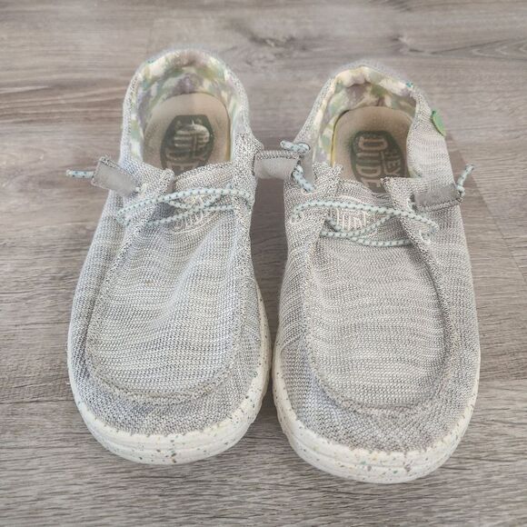 Hey Dude Womens Wendy Casual Slip On Shoes Size 8 Gray Stretch Pearl River - Picture 2 of 9